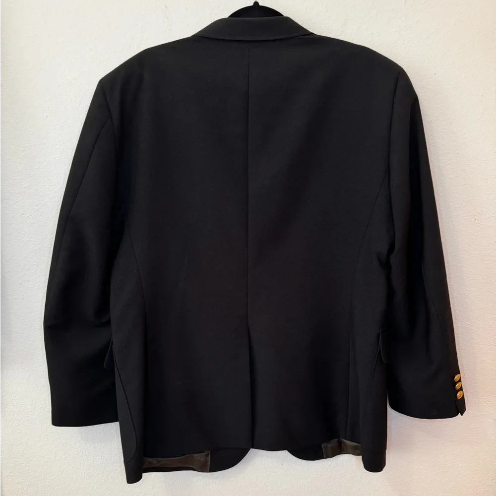 David Taylor Men’s Suit Jacket/Sport Coat/Blazer Black 42S Pilot Crest Buttons